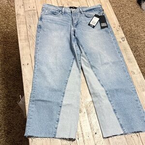 7 For All Mankind Two-Tone Light Blue Wide Leg Jeans